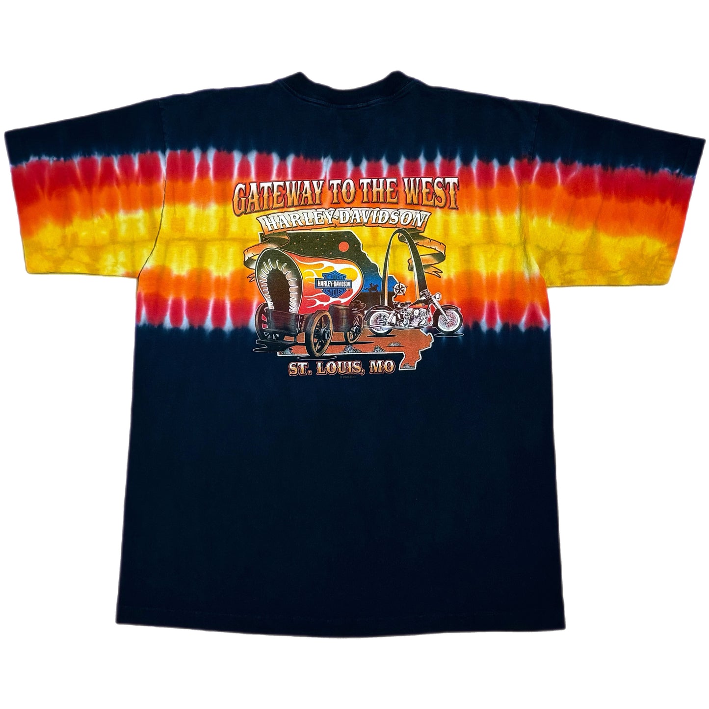 ‘04 | Harley Davidson Motorcycles Gateway To The West St. Louis, MO Tie Dye Tee
