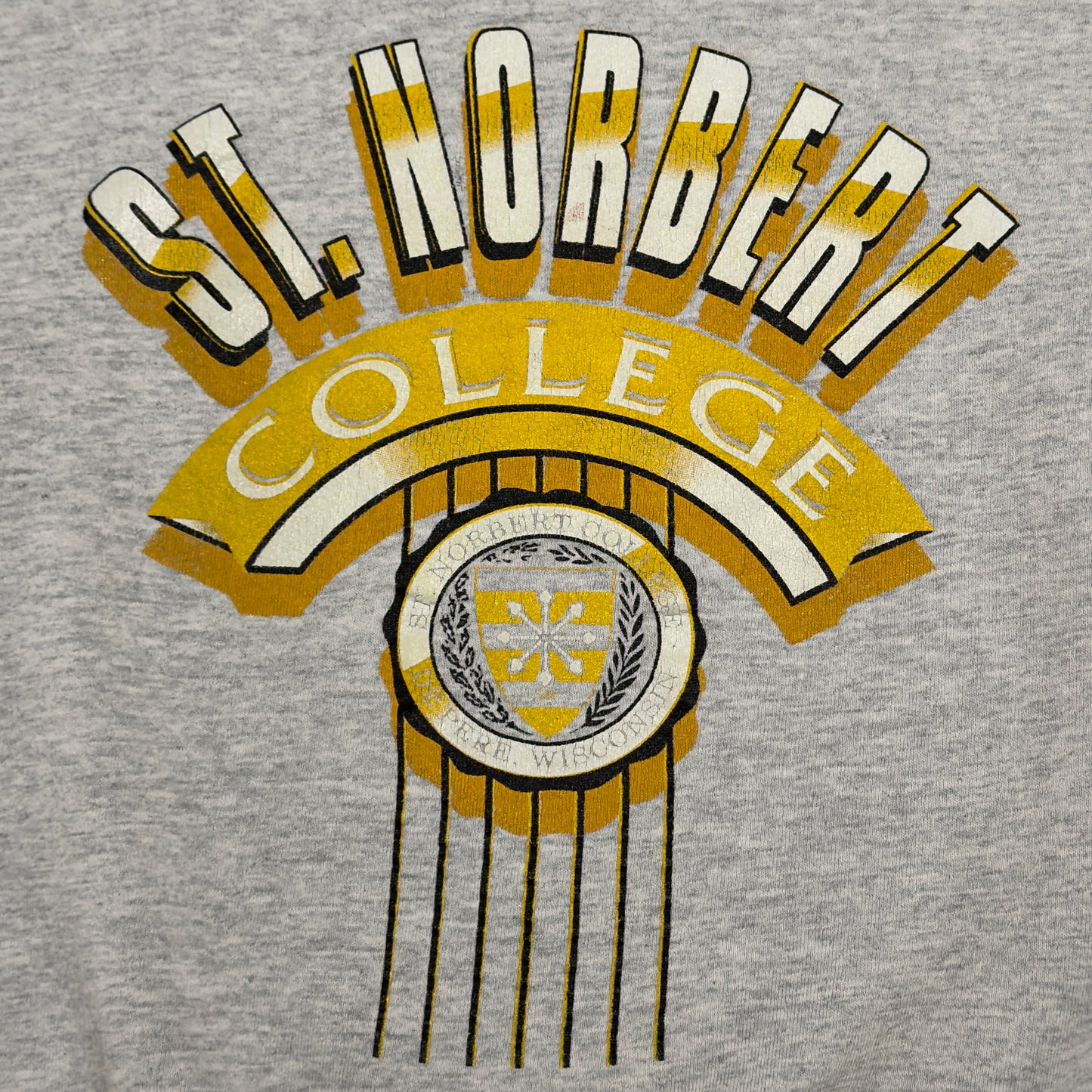 ‘90s | St. Norbert College Grey Black Crewneck