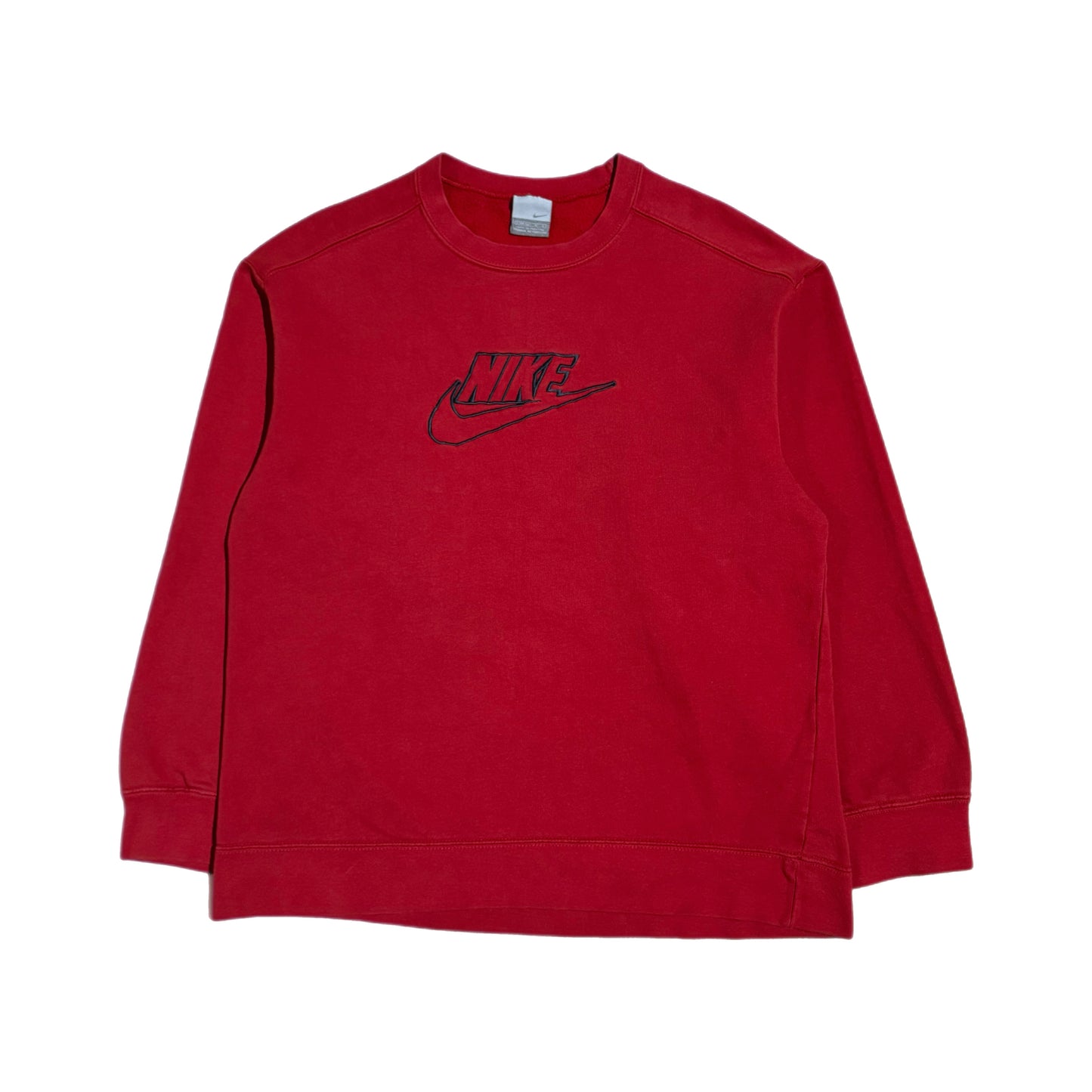 ‘00s | Nike Logo Embroidered Red Crewneck
