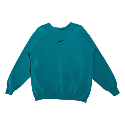 ‘90s | Nike Center Swoosh Teal Crewneck