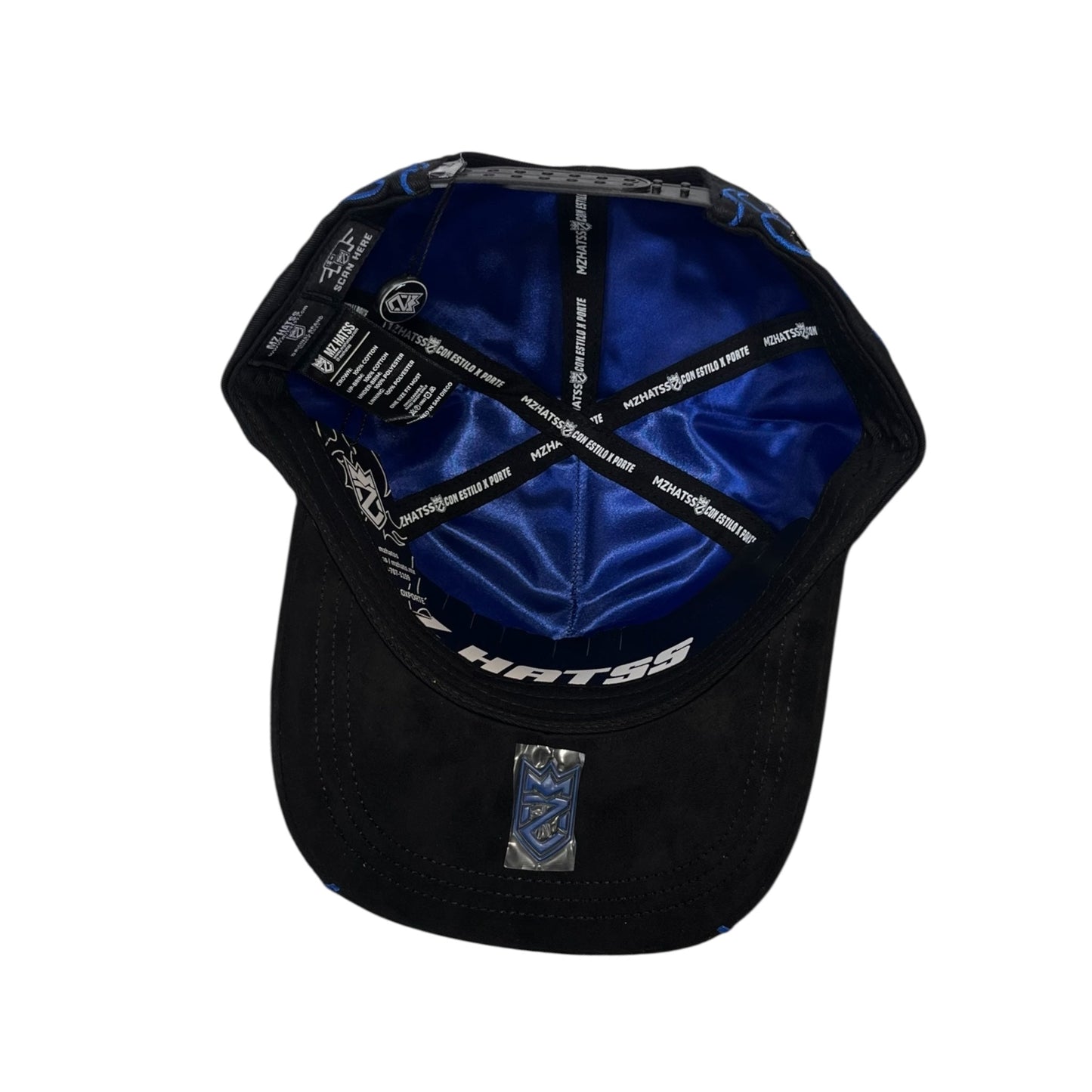 LA Angel Blue Flames Crystals Hat