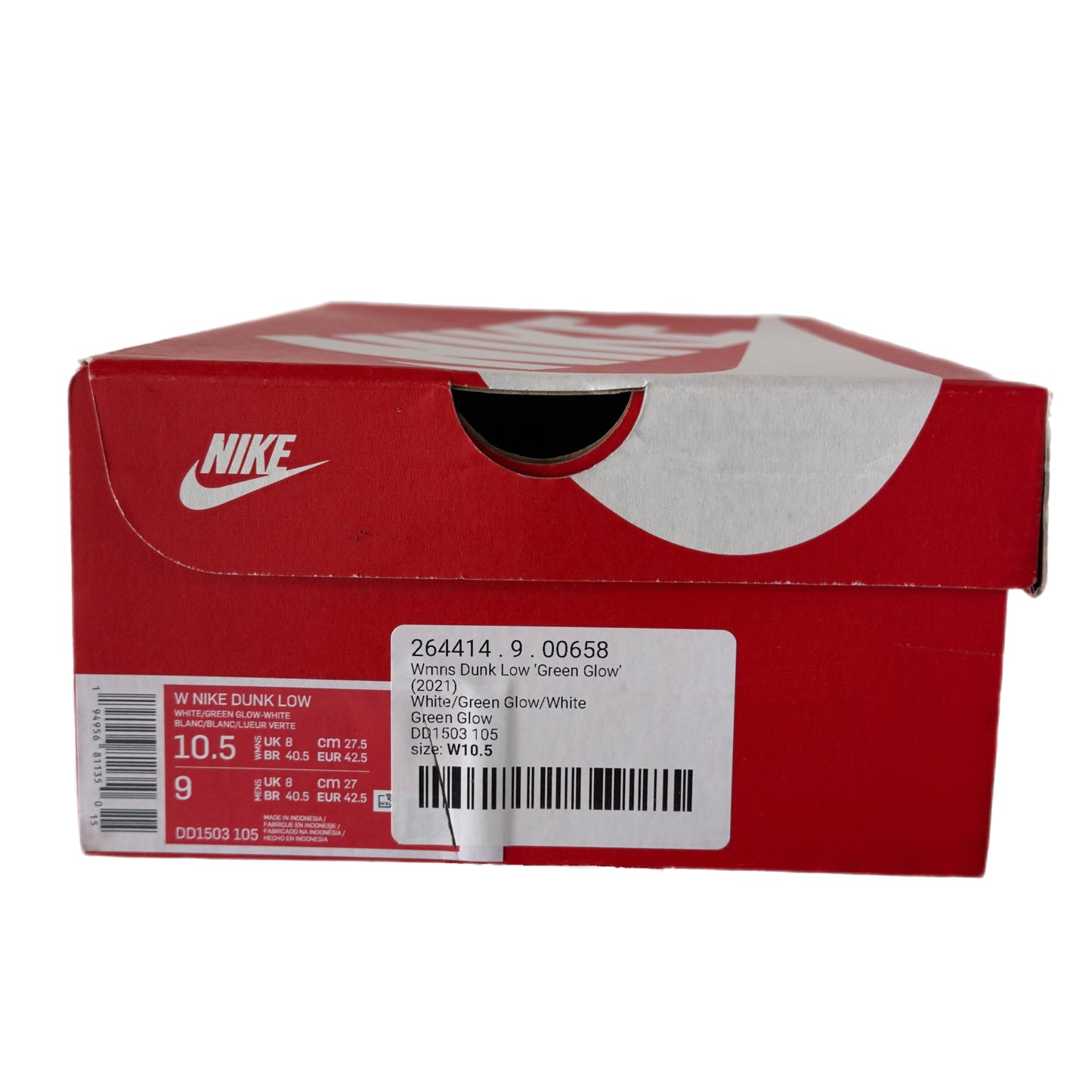 W Nike Dunk Low “Green Glow” (Pre-Owned) Sz 9M / 10.5W