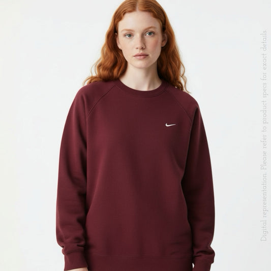‘00s | Nike Swoosh Dark Red Crewneck