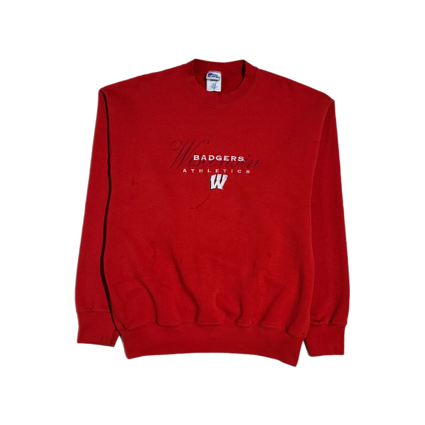 ‘90s | Wisconsin Badgers Athletics Embroidered Red Crewneck