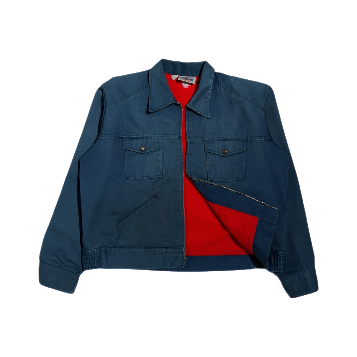 ‘80s | Dickies Fleece-Lined Navy Zip Up Jacket