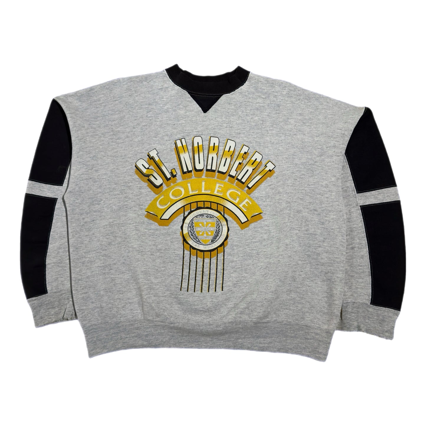 ‘90s | St. Norbert College Grey Black Crewneck