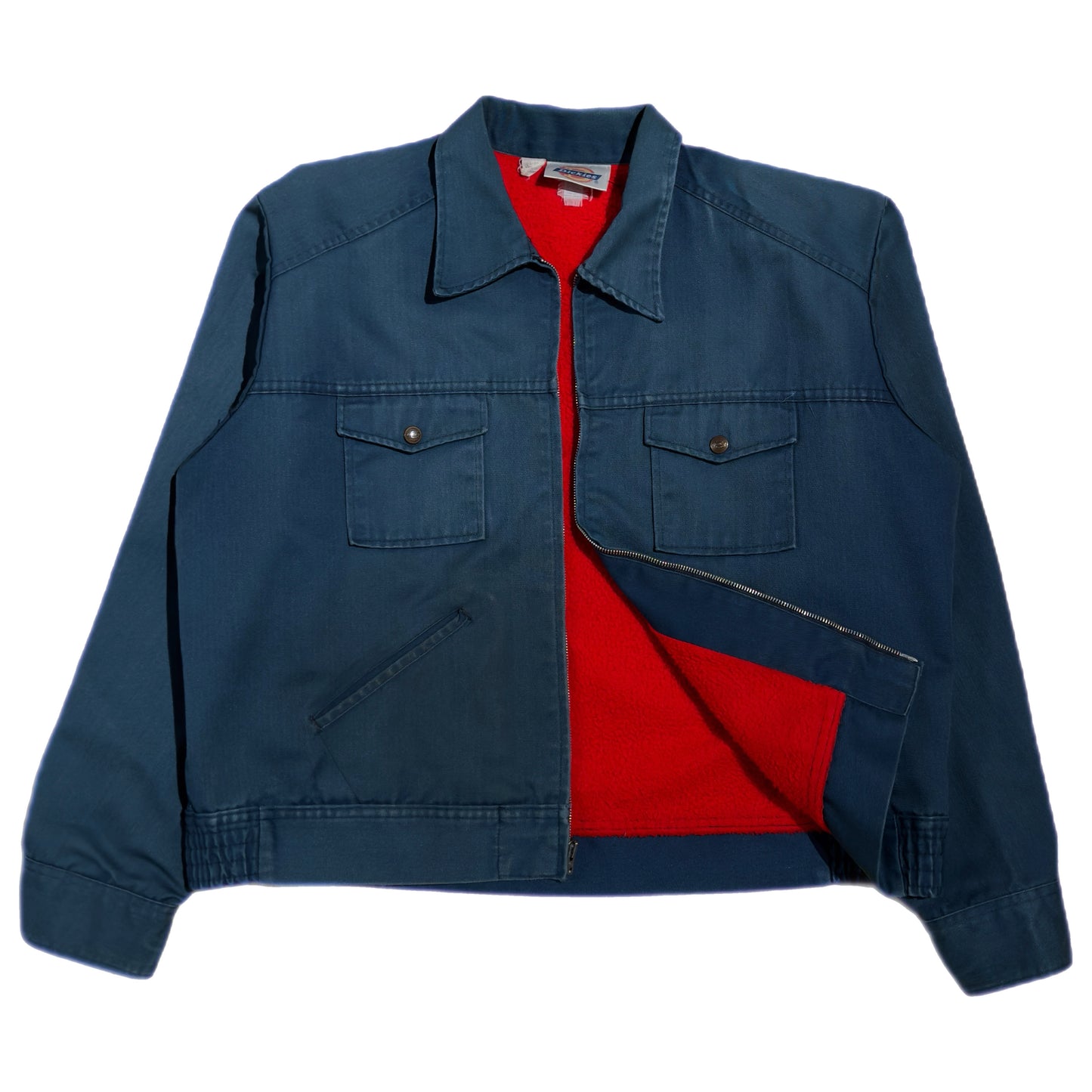 ‘80s | Dickies Fleece-Lined Navy Zip Up Jacket